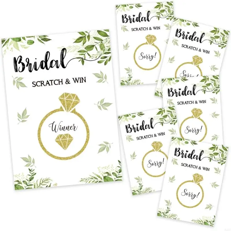 J2FF Bridal Shower Scratch Off Game Card Set Wedding Shower Present Supplies