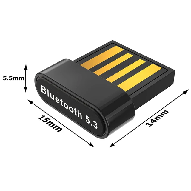 USB Bluetooth Adapter 5.3 for Desktop PC, Plug & Play Mini Bluetooth EDR  Dongle Receiver & Transmitter for Laptop Computer Bluetooth Headphones