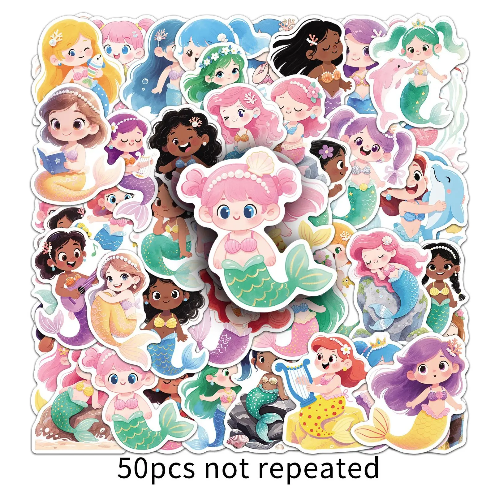 10/50PCS Kawaii Meerjungfrau Aufkleber Nette Kreative Dekorative Graffiti Dekorative kinder Spielzeug Geschenke DIY Wasser Tasse Bleistift box