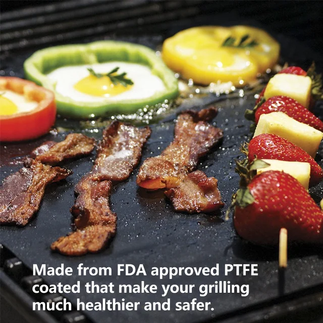 Újrahasznosítható Nem Tapadó Bbq Tartozékok Grill Szőnyeg Barbecue Kültéri Sütőpárnák Főzési Grillező Lap Hő Ellenállás Konyhai Szerszámok - Image 2