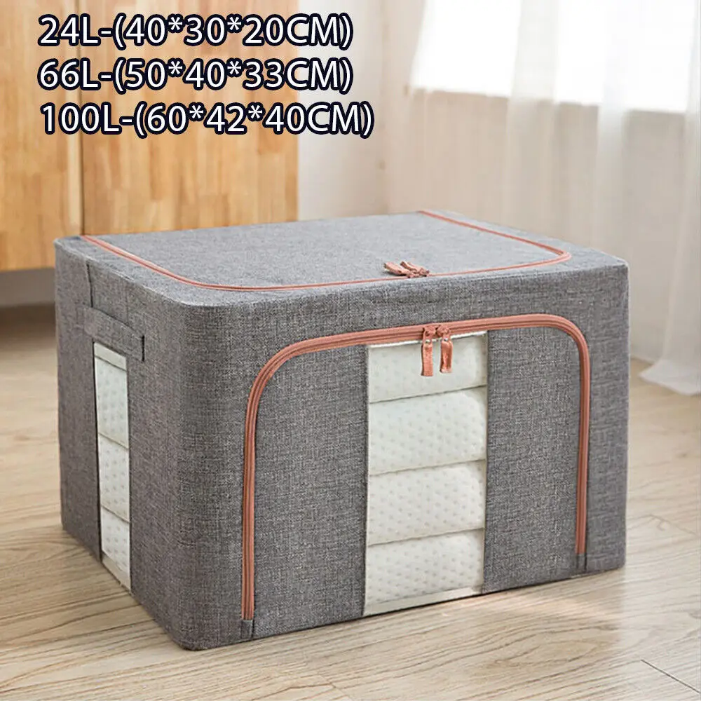 Foldable Leather Clothes Storage Organizer Large Capacity Quilt Blanket Toys Closet Organizer Wardrobe Organizer Boxes Supplies 5