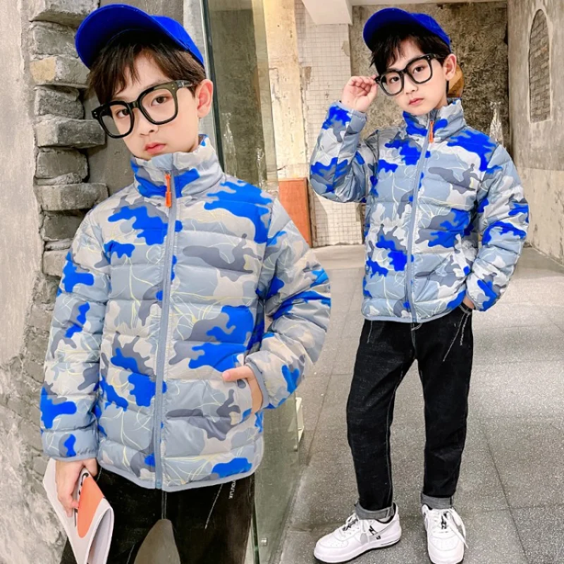 

Teen Boys Clothes Down Jackets Winter Fashion Casual Coat Thick Warm Tops Children's Clothing Camouflage Print Snowsuit 4-12 Yrs