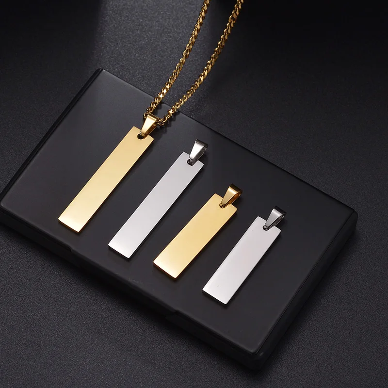 Nextvance Customized Engrave Name Text Pendant 2 Color Plate Fashion Necklaces Lasering Letter For Men Personalized Jewelry Gift