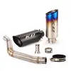 Motorcycle Exhaust Mid Link Pipe Slip-on For Benelli Leoncino 500 Any Year Muffler Silencer Connect Tube Stainless Steel Tips