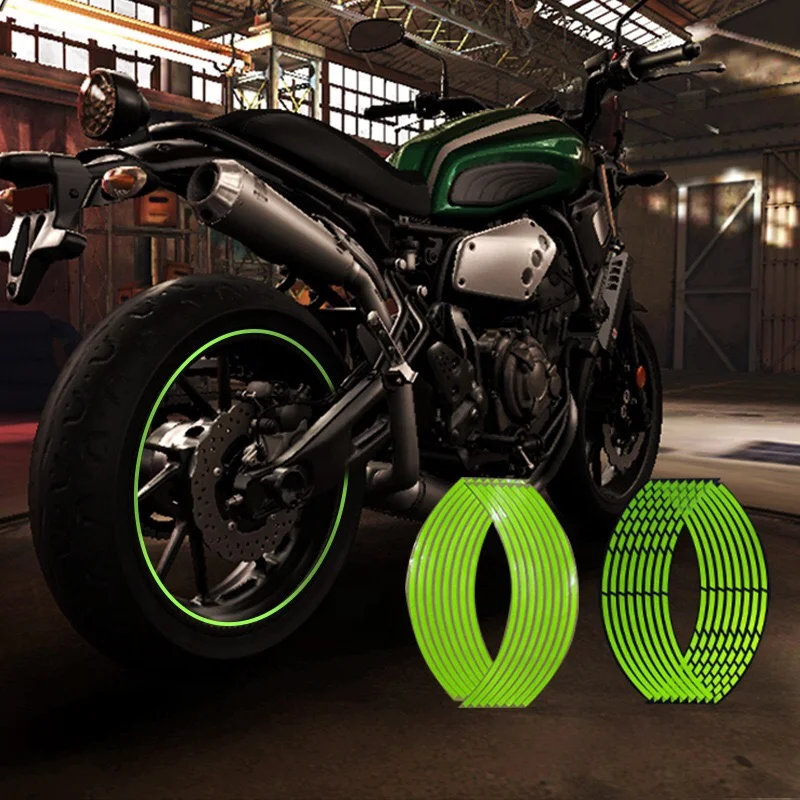 

Fluorescent Colors Motorbikes/Car Styling Wheel Rim Sticker Reflective Stickers Universal for 10''/12''/14''/18'' Wheels