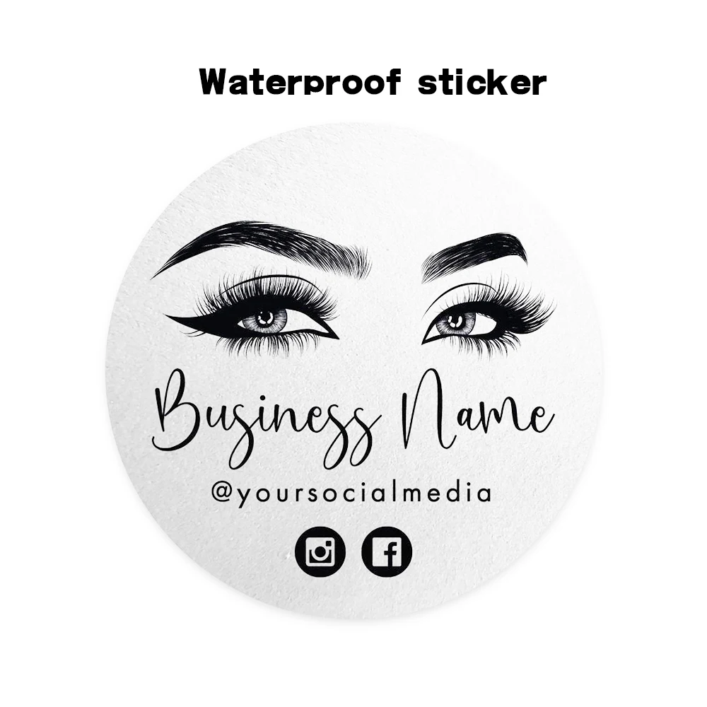24PCS 40mm Custom Logo Design Modern Logo Sticker Business Lash Extensions  Elegant Makeup Artist Logo Eyelashes Your Text Here - AliExpress, image size:1000x1000