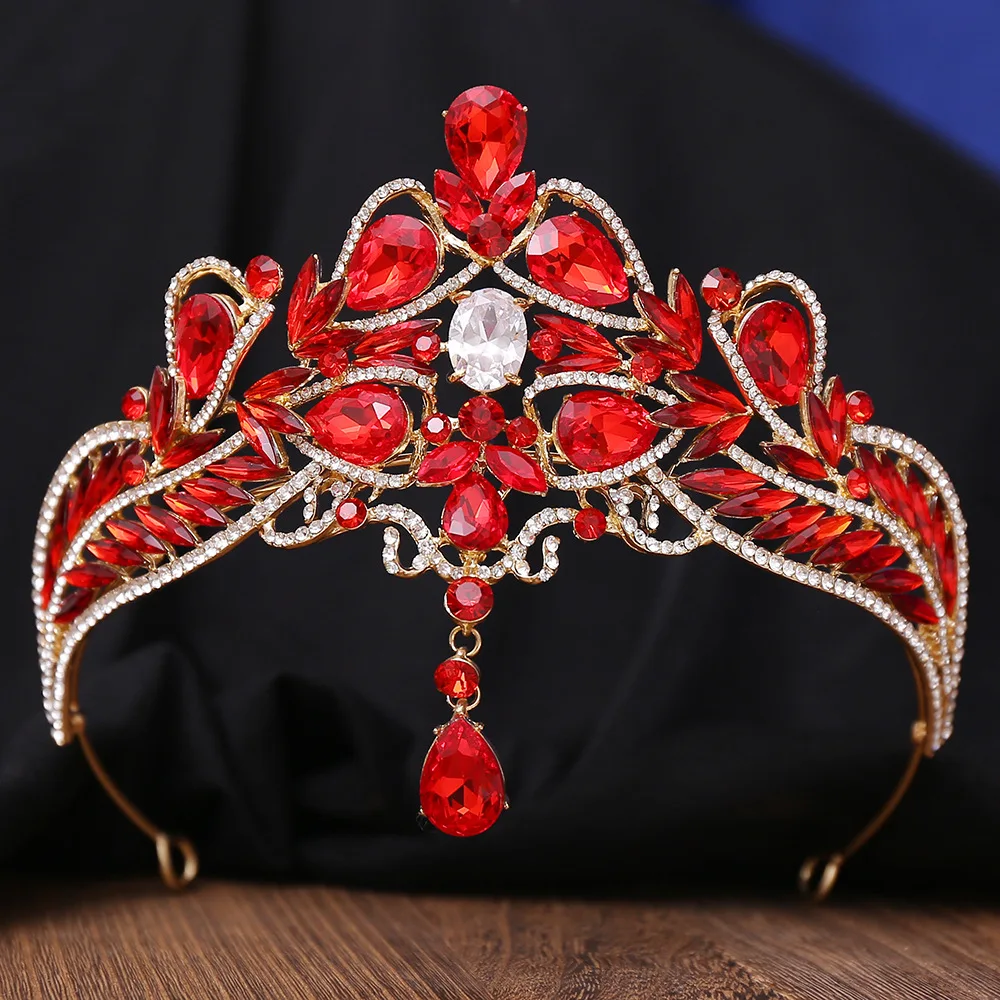 Arabian Crystal Water Drop Bridal Tiara Baroque Crystal Water Drop Bridal Tiara Crown for Wedding  main image 4
