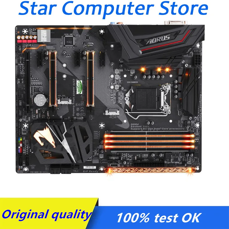 Для Gigabyte Z370 LGA 1151 материнская плата DDR4 компьютер USB3.0 SATA3 M.2 SSD настольная Б/у |