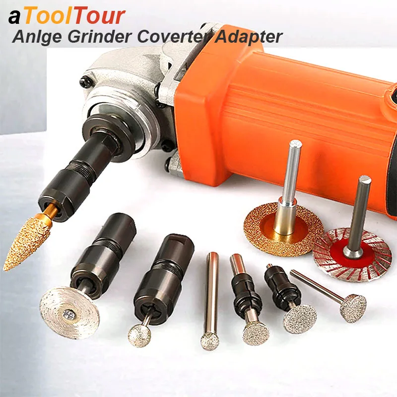 

Angle Grinder Conversion Adapter To Straight Chuck Converter Collet 100 Type M10 Thread Modify Grind Polish Cut Drill Power Tool