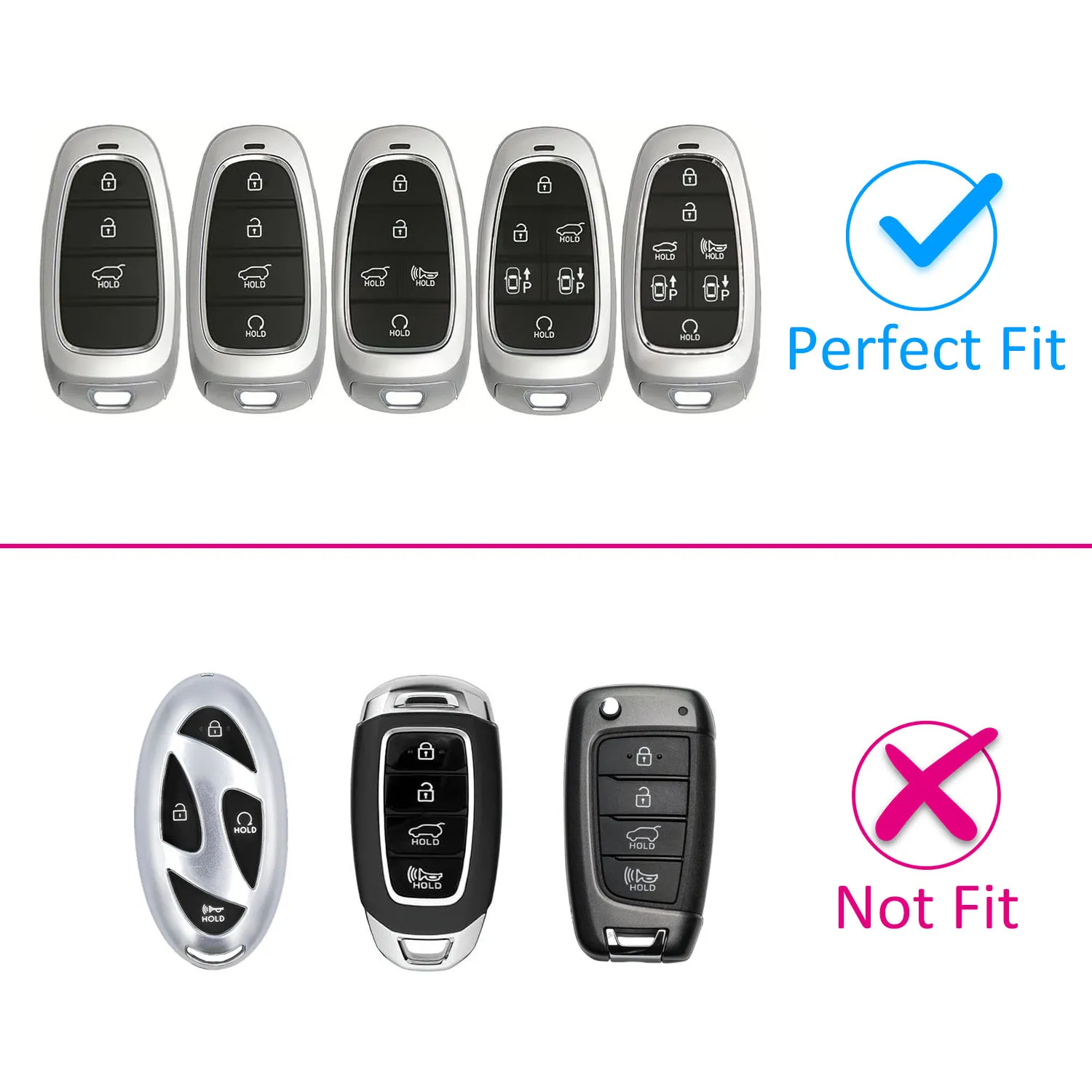 Sleek Black Transparent Car Key Fob Case with Keychain Ring