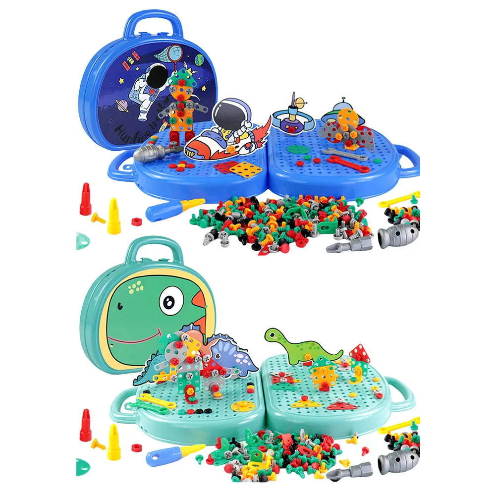 Educational Construction Engineering Toys with Electric Drill Building Block Games Tool Toy Creative Kids DIY Learning Toys