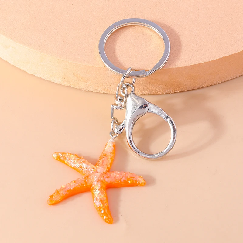 Hübsche Strand Muschel Seestern Schlüssel bund für Frauen Mädchen Meeres leben Schlüssel ring Anhänger Auto Schlüssel halter Handtasche Dekor Schmuck Geschenke – Detail 17