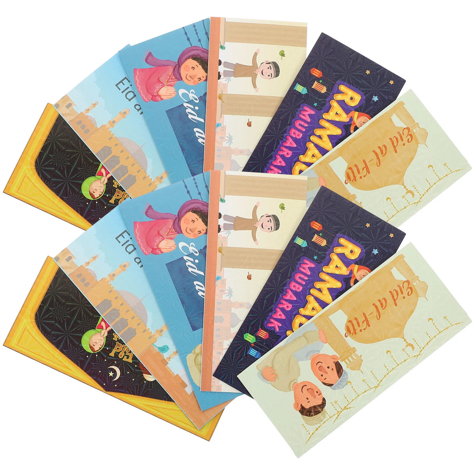 

12 шт., тематические конверты Eid Mubarak, праздничные конверты, подарочные конверты для денег и наличных, смешанный стиль