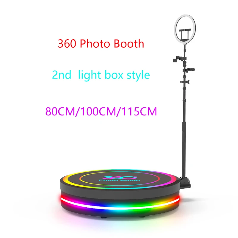 360 포토 부스 자동 스피닝 카메라 셀카 3-6 인용 80-115cm 2 차 라이트 박스 스타일 Led 머신 휴대용 유연한, 촬영용 조명 부스