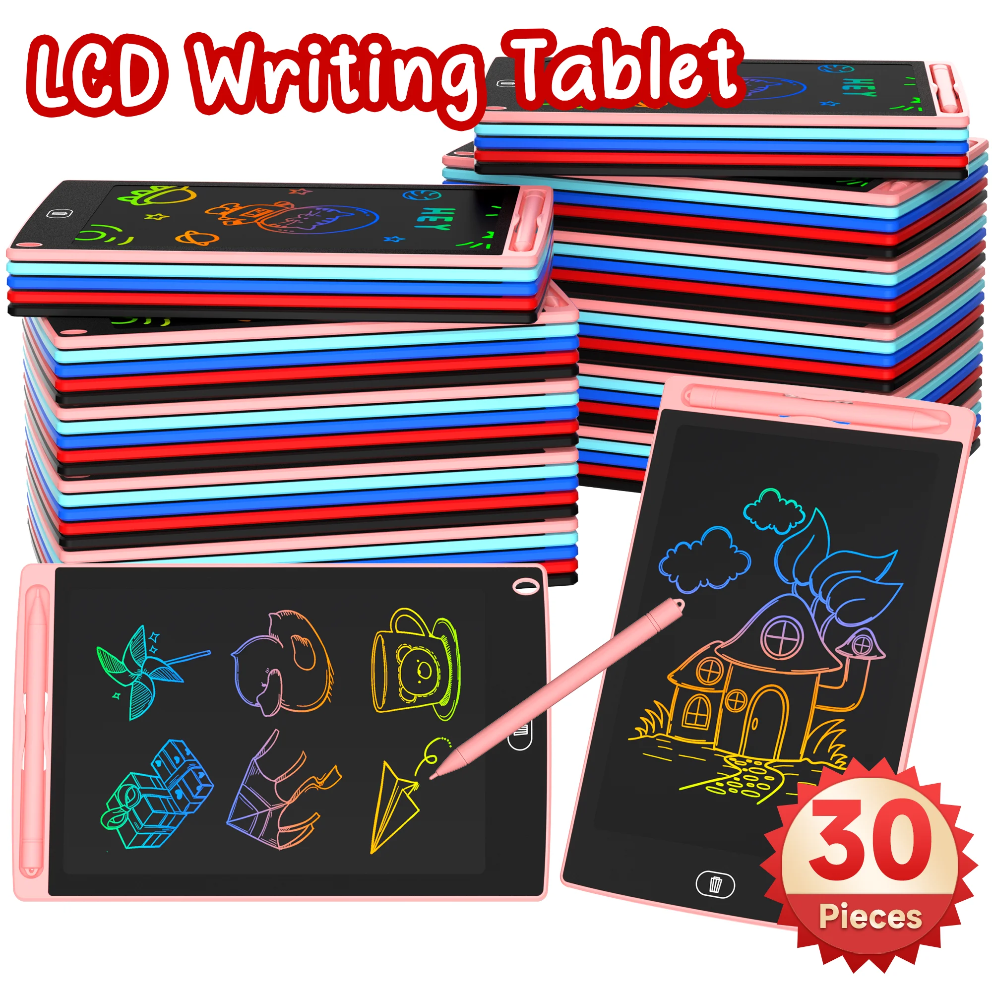 8.5 인치 LCD 그리기 태블릿의 30pcs 마술 칠판 미술 도구 그림 학습 및 ..