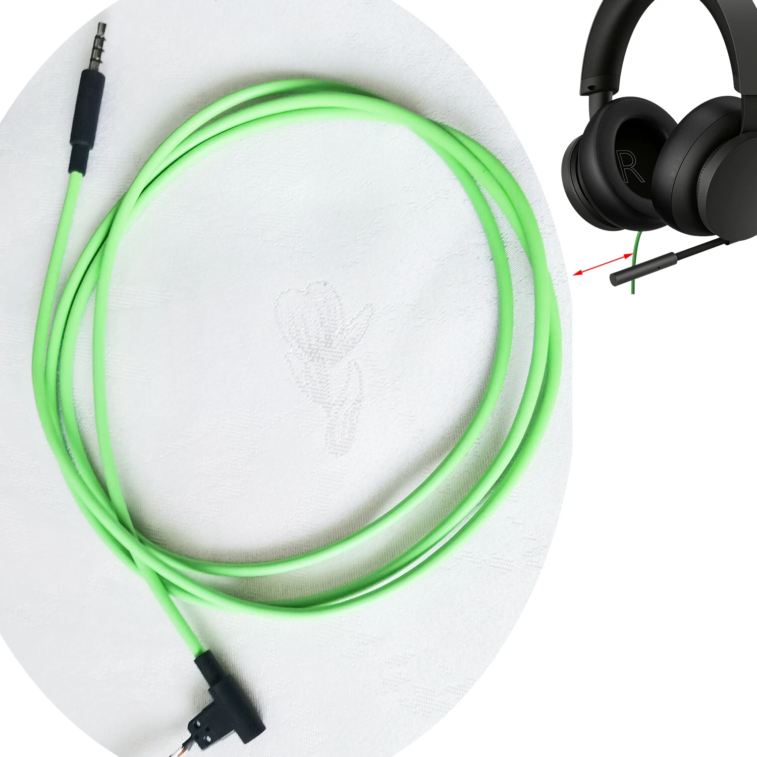 Replacement Audio Cable Spare Parts For Microsoft Xbox Headphones, with a 3.5mm jack.