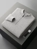 Men 100% Cashmere Sweater Suit Mock Neck Zipper Pullover Cashmere Pants Autumn Winter Thick High Quality Cashmere Knitwear Tops 2