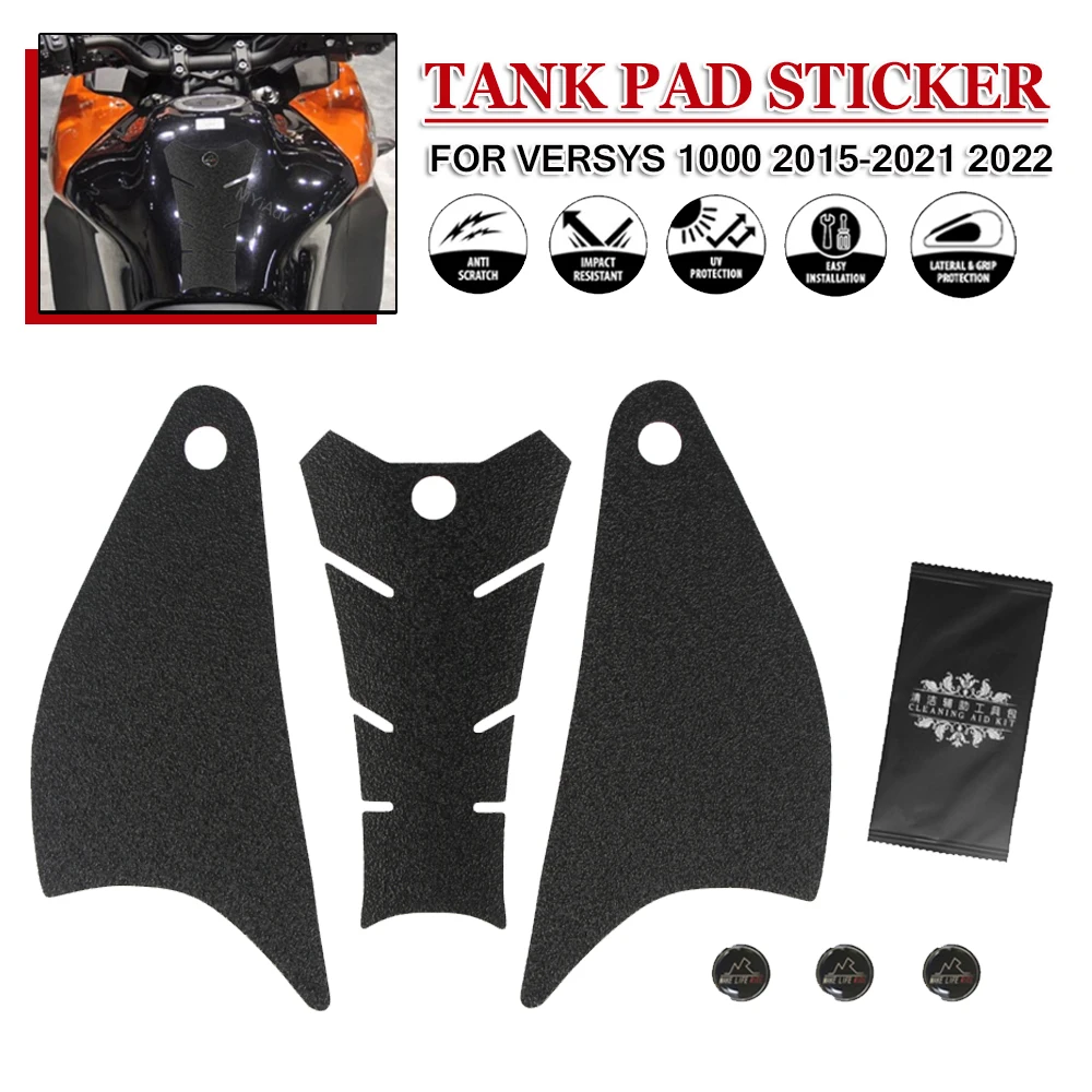 

Tank Pad Sticker For Kawasaki For Versys 1000 2015-2022 Motorcycle Anti Slip Gas Traction Pads Side Knee Grip Protector Decals