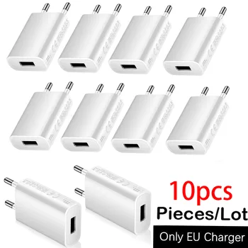 Chargeur mural USB universel 5V 1A, adaptateur d'alimentation de tête, prise ue Portable, charge pour téléphone Portable MP3 7 8 Xs
