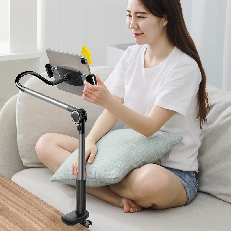 mobile phone stands for vehicle Baseus Phone Holder 360 Rotating Long Arm Lazy Holder For Phone Tablet Desktop Bed Clip For IPhone 11 12 13 Pro Max Xiaomi Ipad phone stand holder Holders & Stands