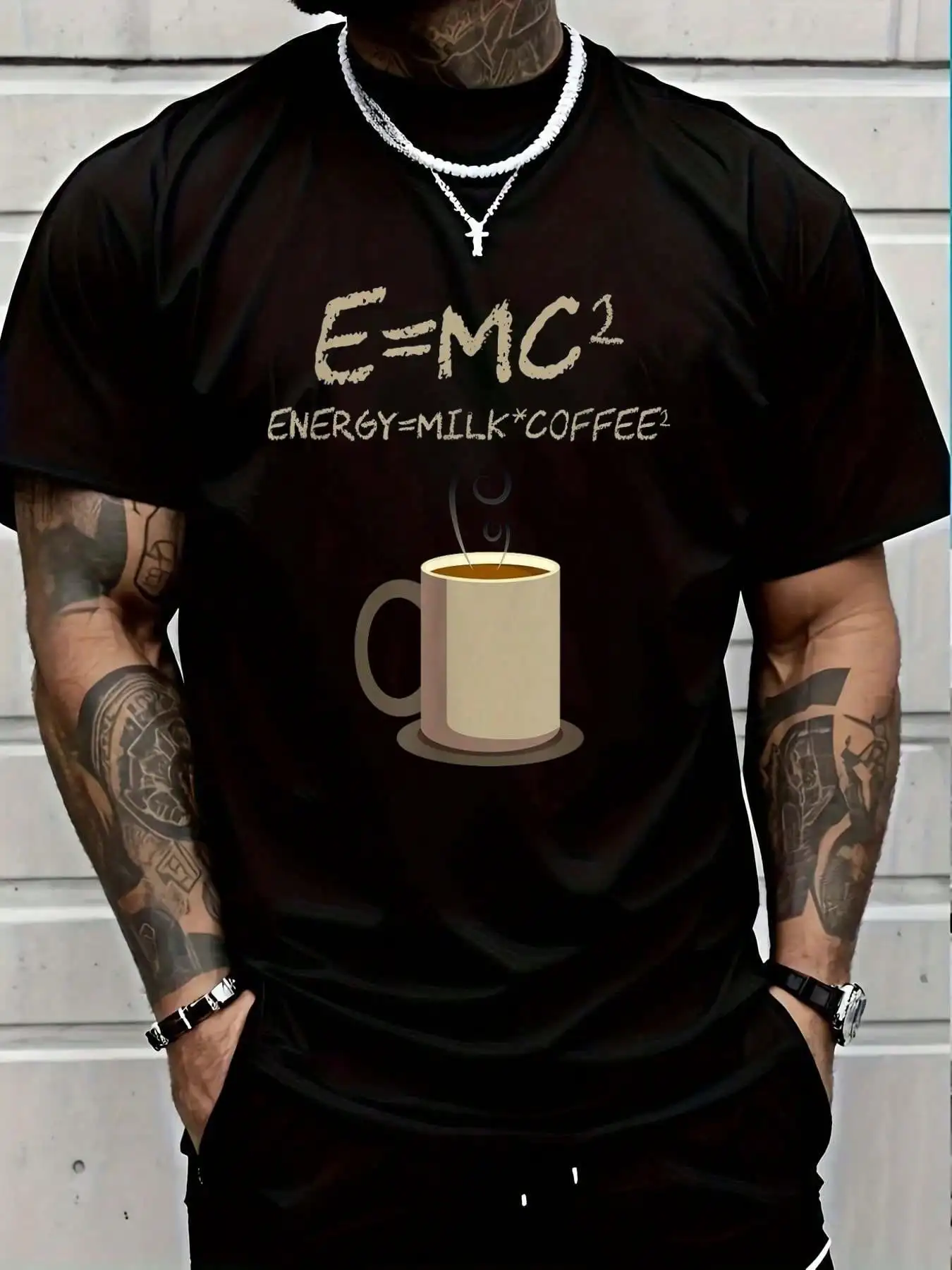 Men's Black Casual T-Shirt design detail