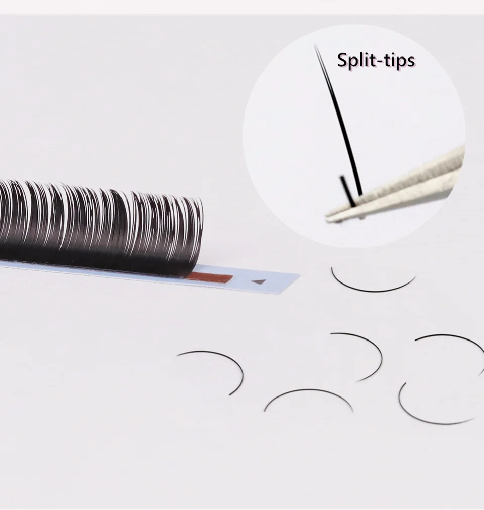 Lash professor Ellipse flache Wimpern doppelt geteilte Spitzen c cc d dd 0,15mm 0,20mm matte flache Wimpern Make-up Wimpern Faux Nerz Wimpern – Detail 5
