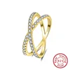 DOREMI Sterling Silver Materials Women Mom Gift Jewelry Pure Silver Double Row Diamond Zircon Cross Ring 1