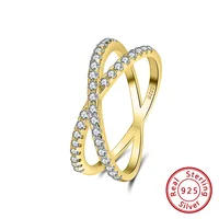 DOREMI Sterling Silver Materials Women Mom Gift Jewelry Pure Silver Double Row Diamond Zircon Cross Ring 1