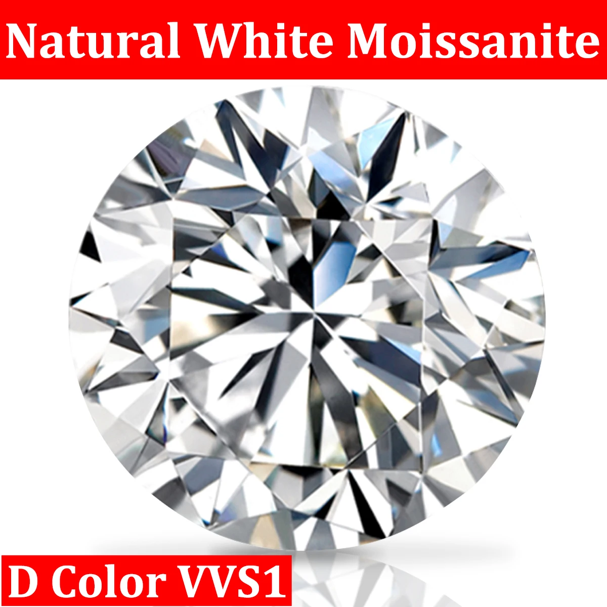 A cor branca natural de d certificou pedras preciosas soltas gra da pedra de moissanite gravadas com teste redondo do diamante da passagem do corte da cor do código d vvs1