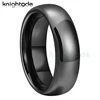 8mm Men Black Tungsten Carbide Engagement Rings 6mm Women Fashion Wedding Band Jewelry Gift Dome Polished Shiny Comfort Fit 4