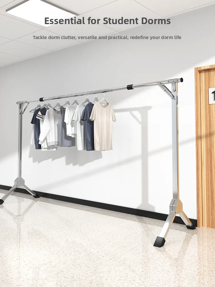 Simple Portable Clothesline Stand Bedroom Balcony Baby Clothes Drng Ra Multi-Functional Stainl Steel und Mounted