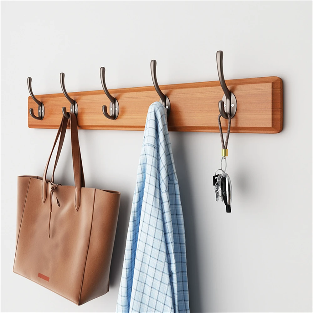 Natural Wood Wall Hook Coat Rack Clothes Hanger Bedroom Hook Bathroom Door Back Hooks  Nordic Home Decor Hooks for Living Room