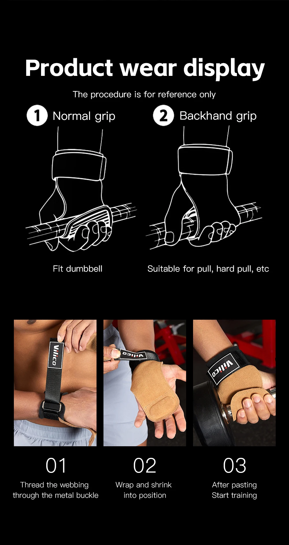 2Pcs Gym Gloves Fitness Hand Palm Protection Equipment Anti Slip Wear-resistant Wrist Protection Hard Pull Grip Strength Gloves