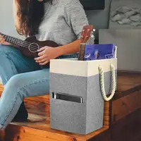 Foldable Stair Basket Portable Cotton Rope Handle Heavy Duty Fabric Carpeted Wooden Staircase Storage Organizer Container Holder 2