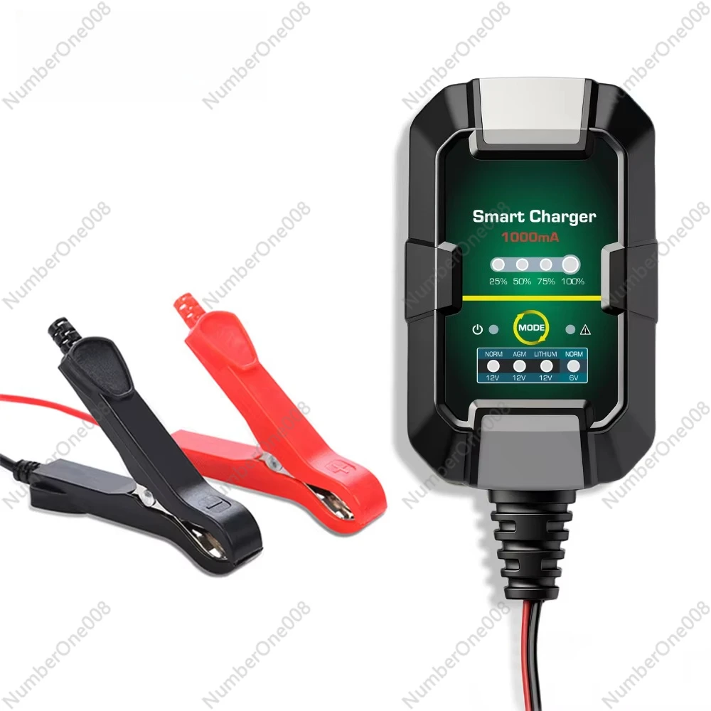 6V 12V 1A 스마트 배터리 충전기 15W 플러그인 (LiFePO4, AGM, G..