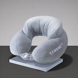 Luxurious Memory Foam Travel Neck Pillow - Ultimate Comfort and Breathability (Light gray)