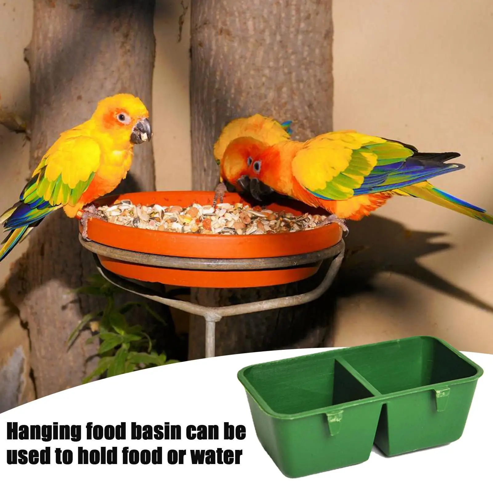 Ciotola 2-in-1 per Cibo e Acqua per Pappagalli, Doppia Ciotola per Alimentazione, Contenitore in Plastica per Acqua e Cibo per Uccelli/Piccioni, Ciotola per Acqua per Animali Domestici - immagine 4