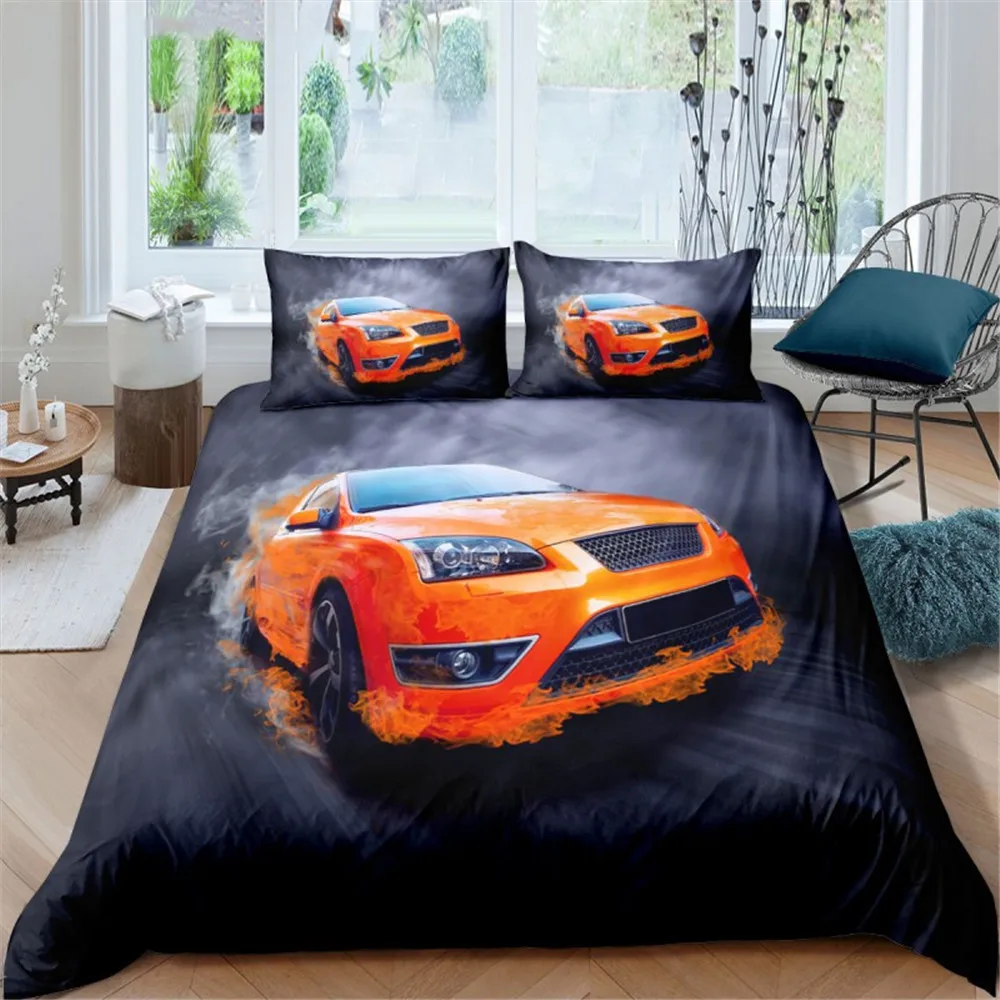 Sports Car Duvet Cover Set Luxury High Quality 3D Printed Bedding 2/3pcs Double Queen King Bedclothes Adults Boys Home Textile