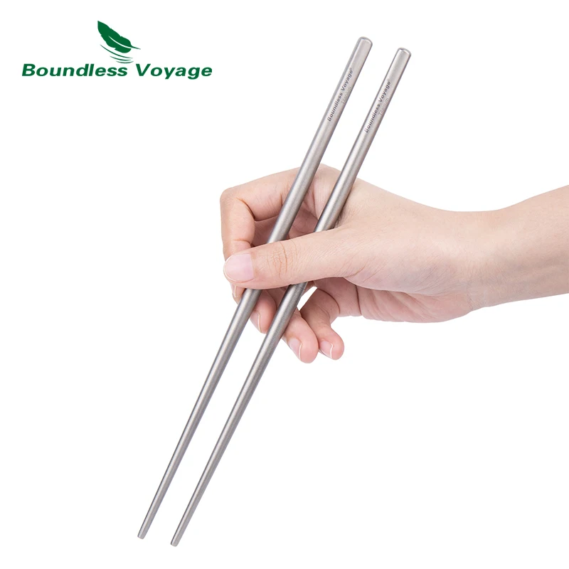 Boundless Voyage Folding Titanium Chopsticks Outdoor Camping Portable Tableware