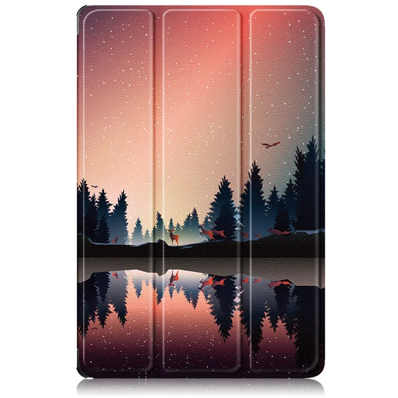 Fashion Paint Smart Stand Leather Cover for Tablet 12.7 - Stylish Protective
