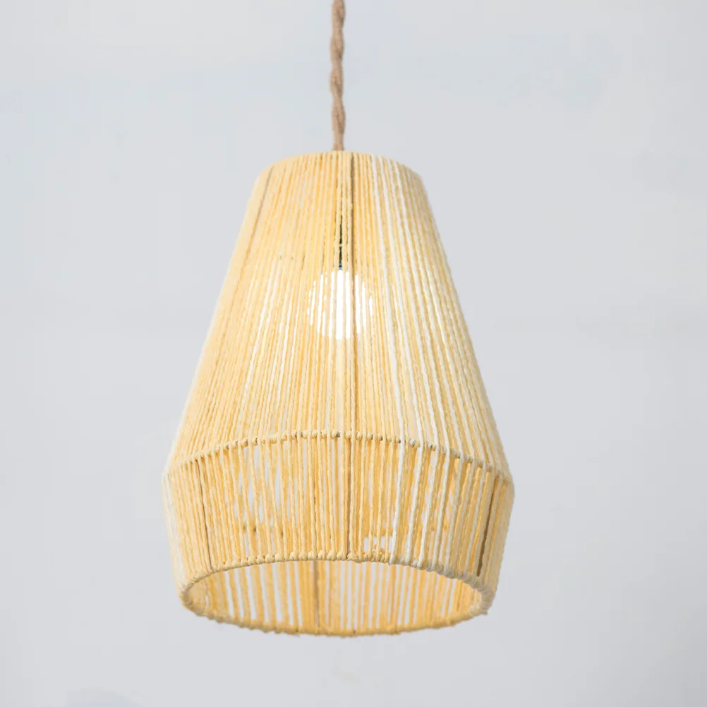 

Hand-woven Lampshade Shades Decorative Rustic Chandeliers Pendant Light Manual Ceiling Iron Paper Rope for Lights