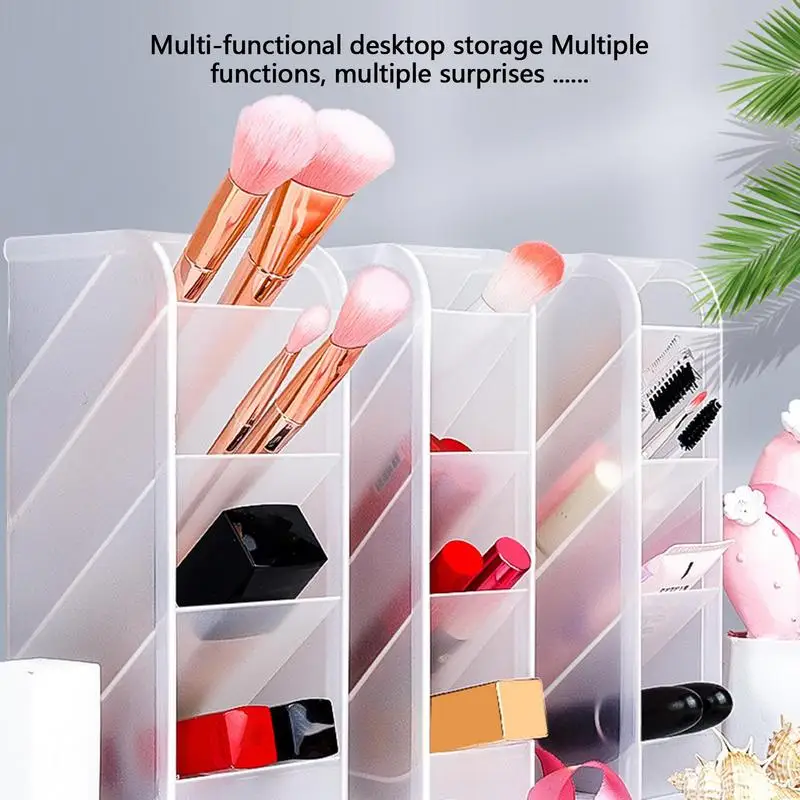 Creative Multifunctional 5 Grid Desktop Organizer Pen Holder Makeup Storage Box School Office Accessories Stationery
