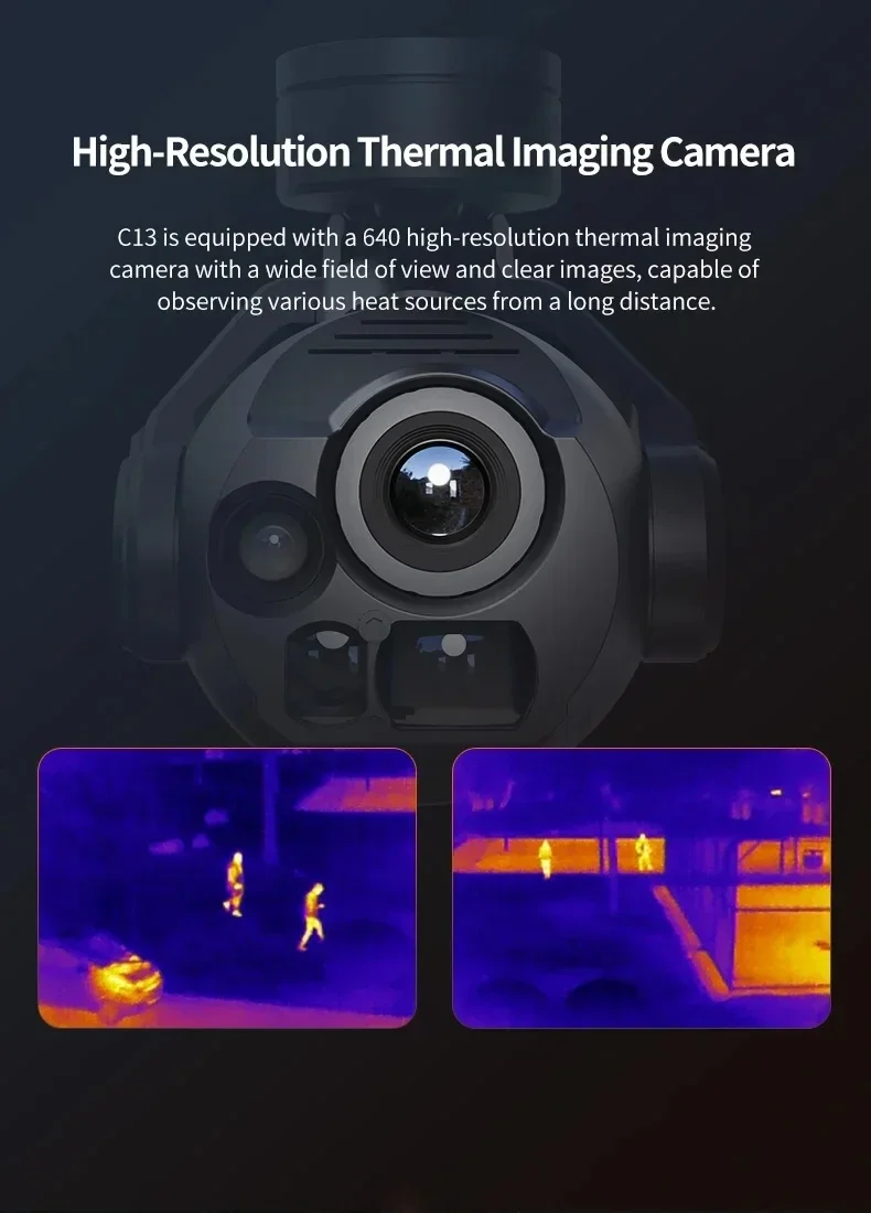 Skydroid C13 HD Camera with 30x Zoom and 3-Axis Gimbal, Features Auto Target Loc