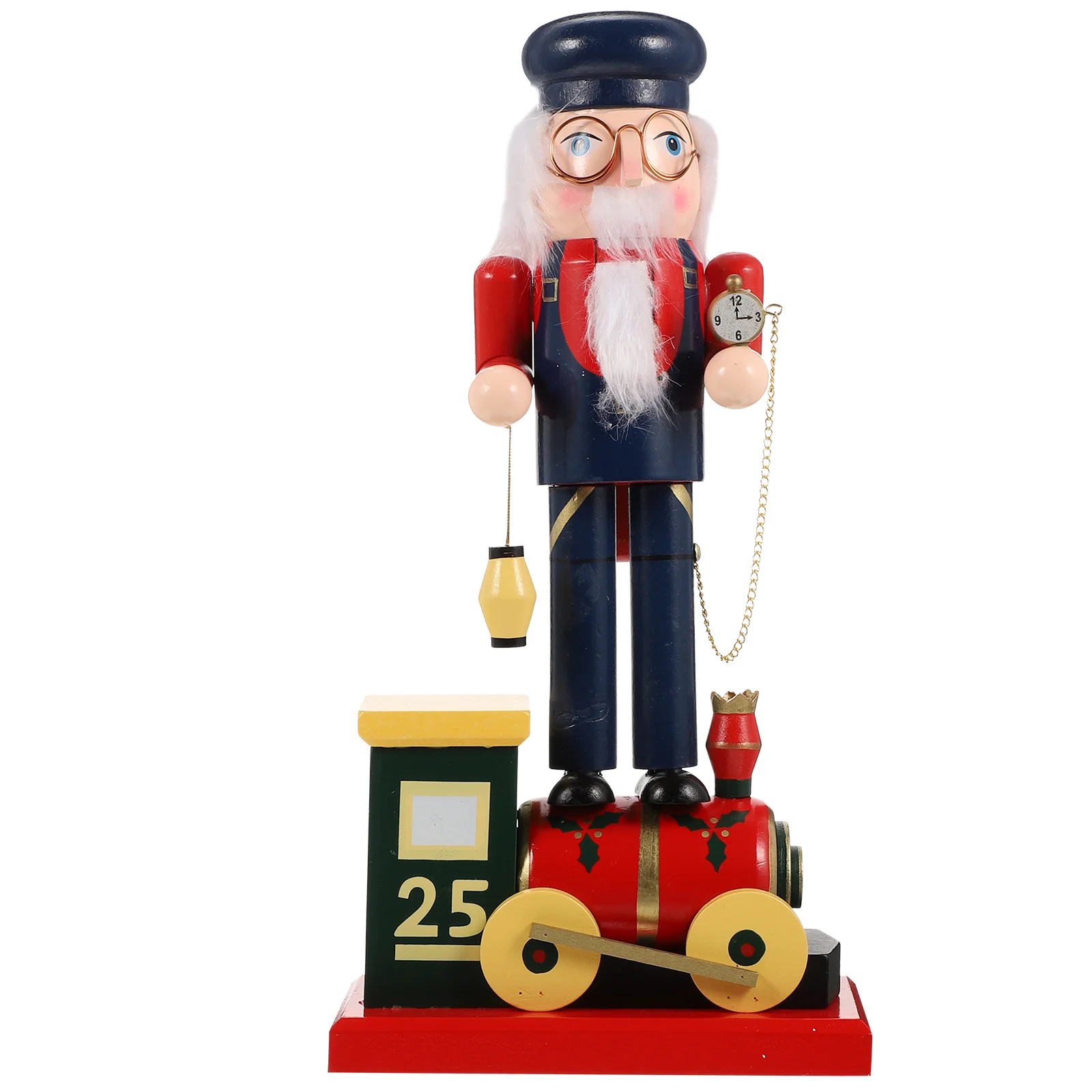 

Christmas Nutcracker Figures Train Repairer Wooden Nutcracker Charm Drummer Ornaments Large Xmas Nutcracker Tabletop Festival
