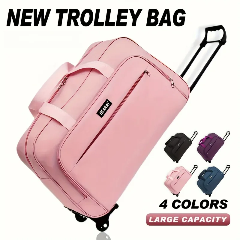 Large Capacity Foldable Travel Rolling Wheels Business Short-trip Trolley Suitcase Boarding Luggage Trolly Bag_voghion.com