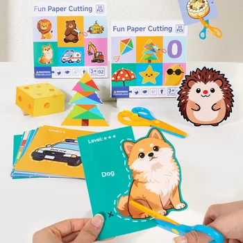 Libro tagliato di carta fatto a mano per bambini, cartone animato fai-da-te, artigianato, scrapbooking, arte, giocattolo educativo, regalo di apprendimento per bambini
