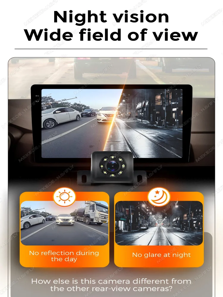 For Android Car Radio CVBS 8LED CAM CVBS Rear View Camera Night Vision IP68 Waterproof Universal Backup Parking Camera