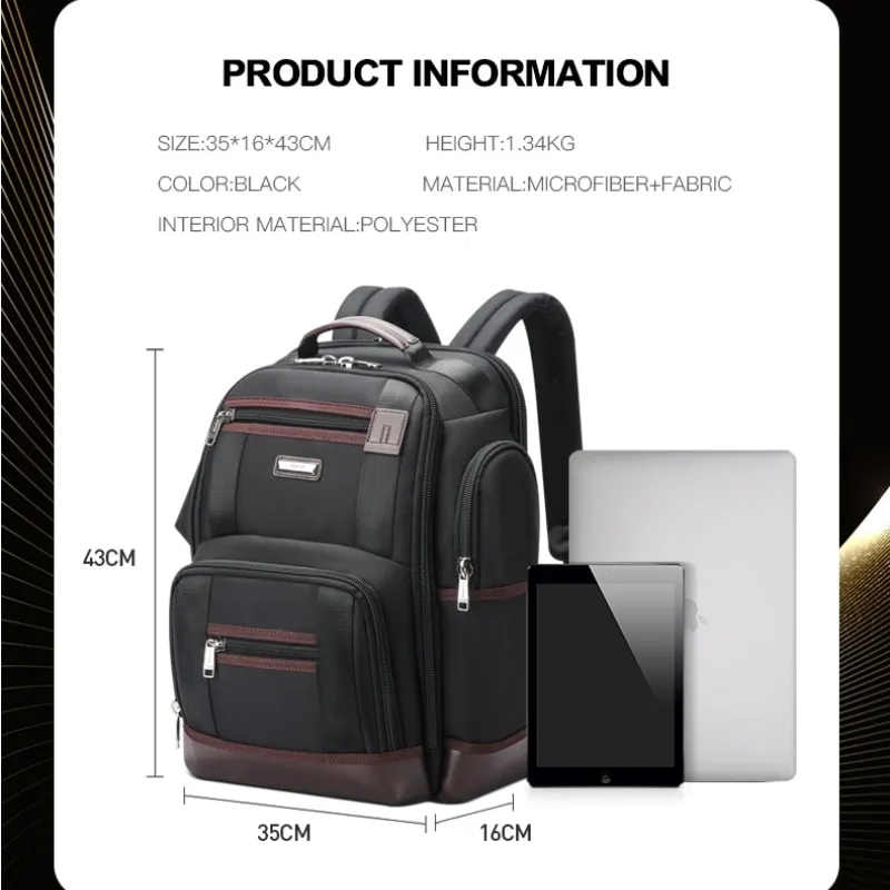BOPAI Wholesale Men 15.6 Inch Laptop Waterproof Anti Theft Big Capacity Weekend Back Pack Business Nylon Travel Backpack 2
