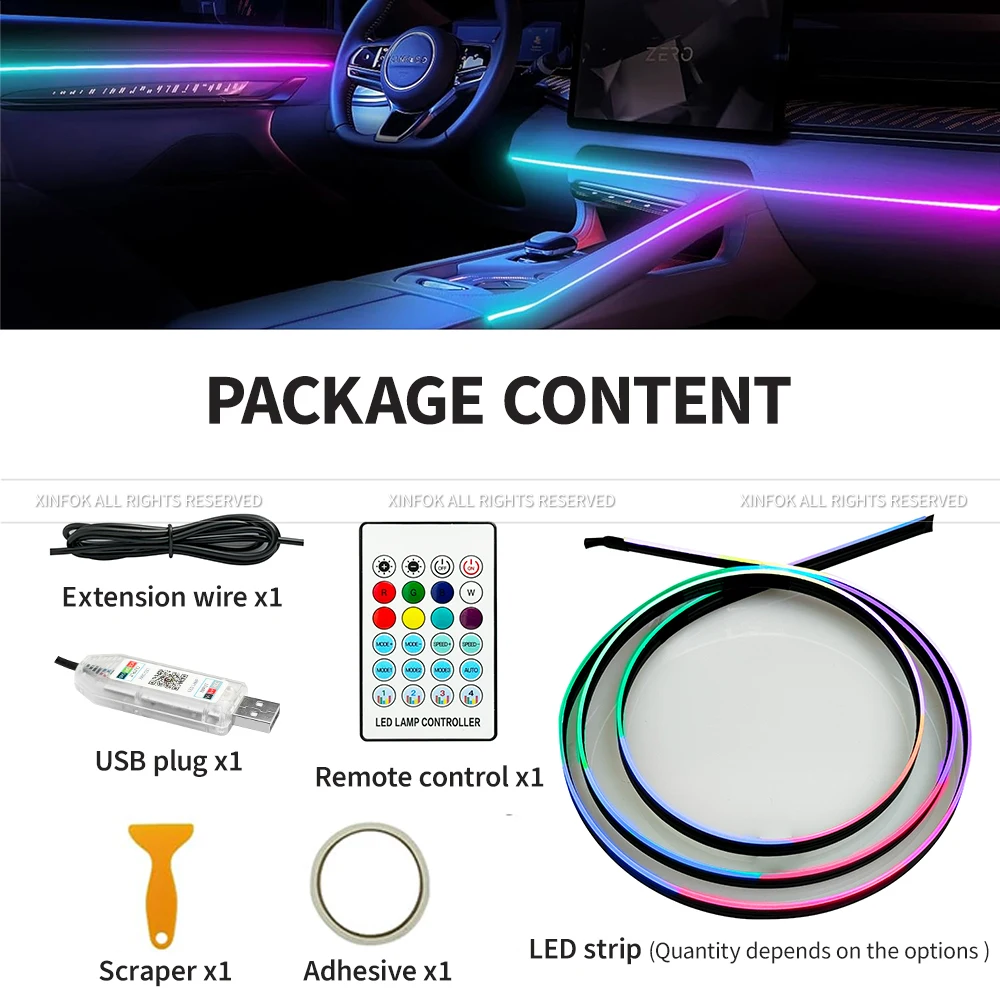 APP-Controlled LED Car Ambient Lights 3
