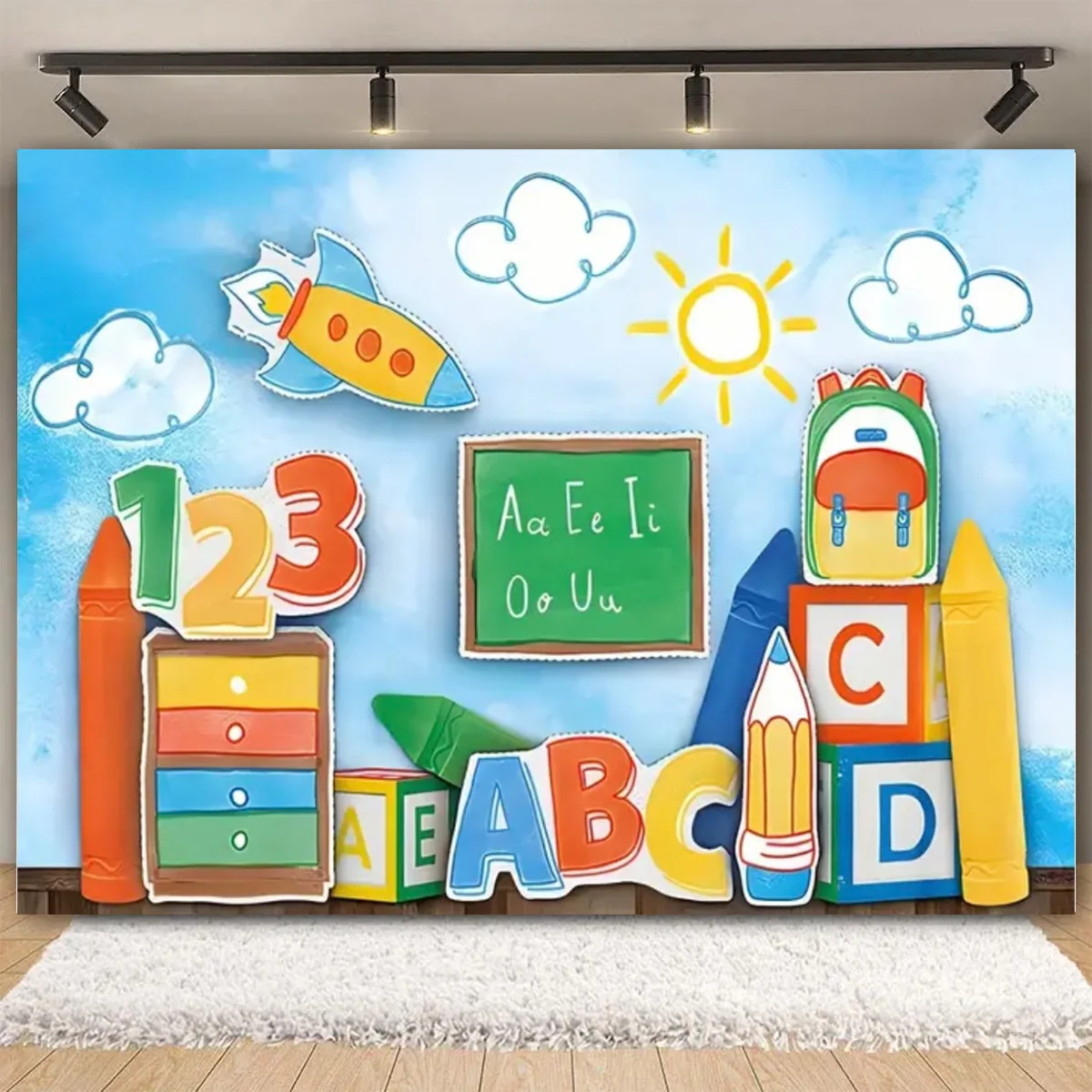 YongFoto 7x5ft Photography Backdrop Back To School Rocket Made From Pencils Blackboard Backdrops For Photography Photo Shoots Kids School Vinyl Photo Background Studio Props - View #10